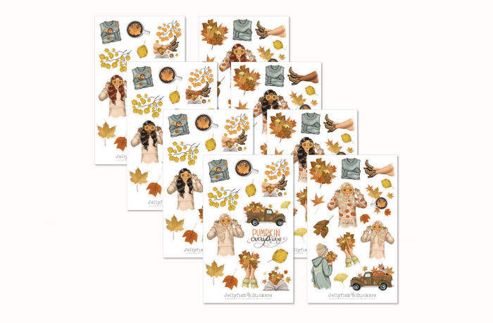 Girls Autumn Sticker Set