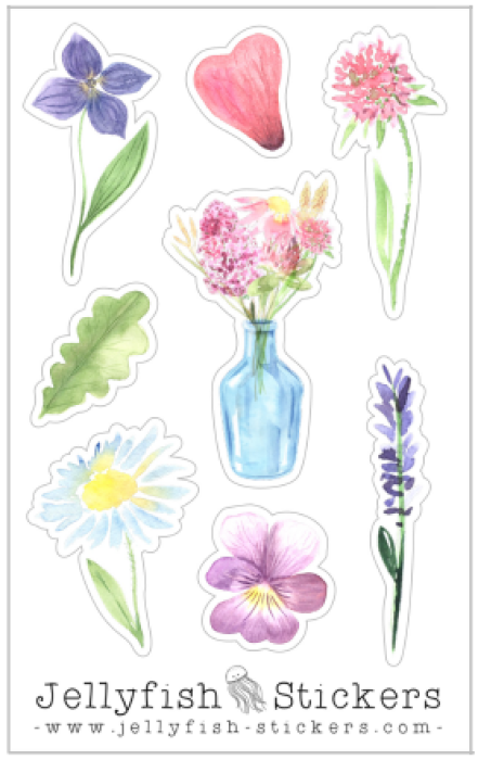 Gratis Mini-Stickerbogen "Wildblumen"