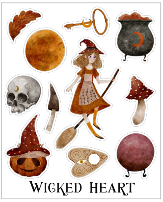 From 20EUR: Free Sticker Sheet "Witch"