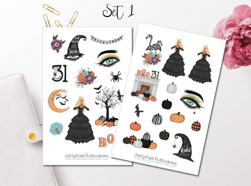 Girls Witch Sticker Set