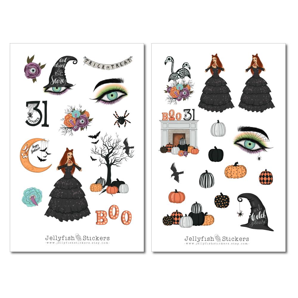 Girls Witch Sticker Set