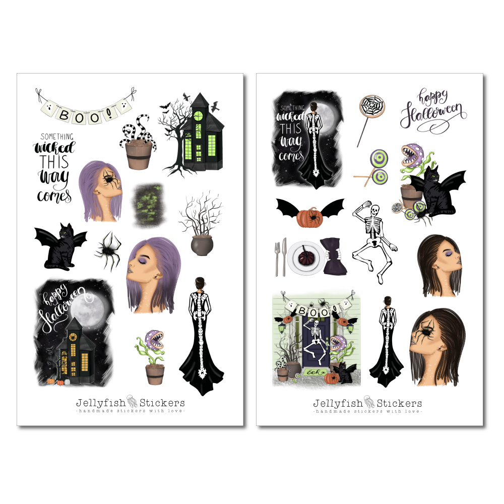 Girls Halloween Witch Sticker Set