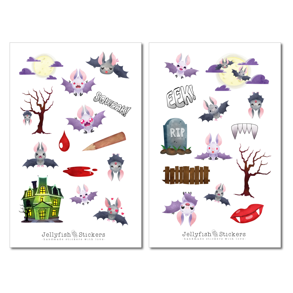 Halloween Fledermaus Sticker Set