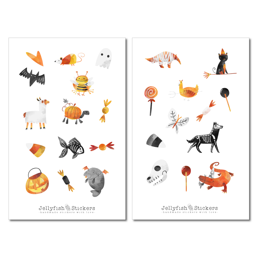 Halloween Tiere Sticker Set