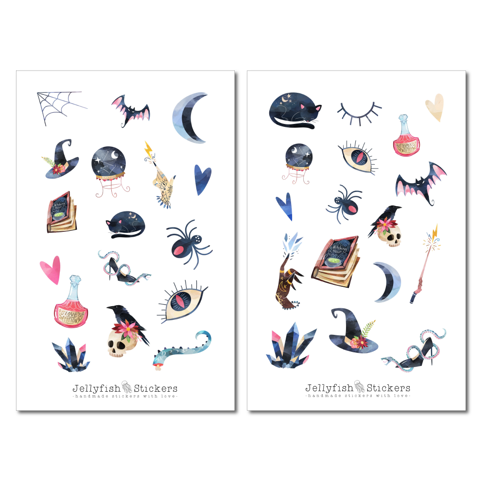 Halloween Witch Sticker Set