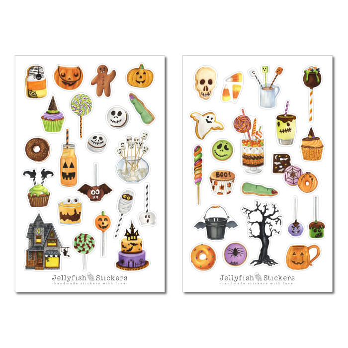 Halloween Süßigkeiten Sticker Set