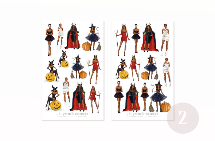 Mädchen Halloween Sticker Set