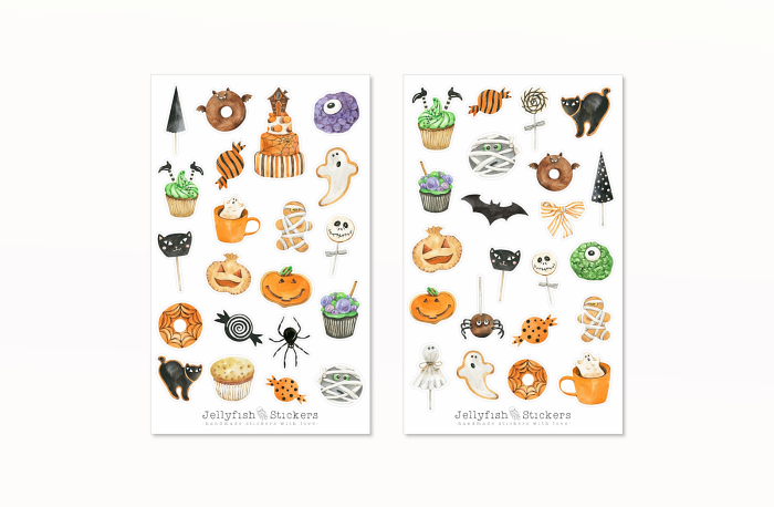 Halloween Süßigkeiten Sticker Set