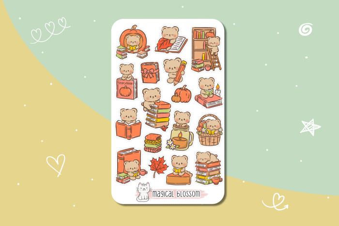 Bücher Stickerbogen