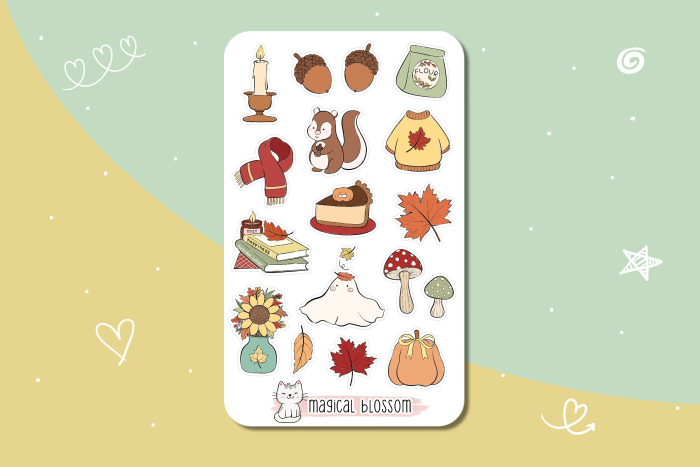 Herbst Stickerbogen