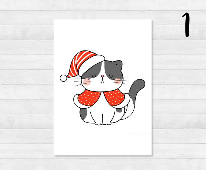 Postkarten Katzen Weihnachten - DIN A6