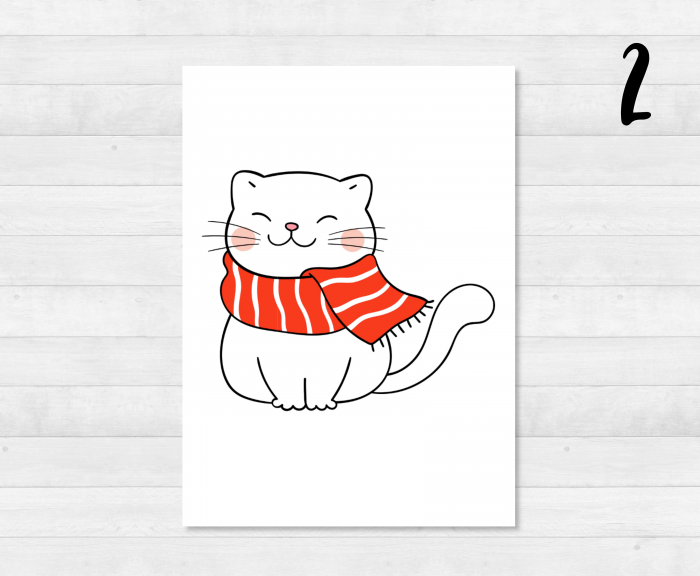 Postkarten Katzen Weihnachten - DIN A6