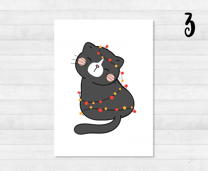 Postkarten Katzen Weihnachten - DIN A6