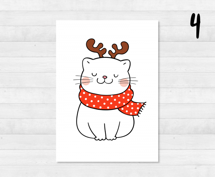 Postkarten Katzen Weihnachten - DIN A6