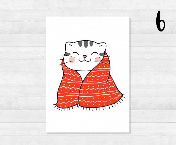 Postkarten Katzen Weihnachten - DIN A6