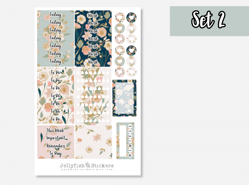 Flowers Planner Kit Sticker Set