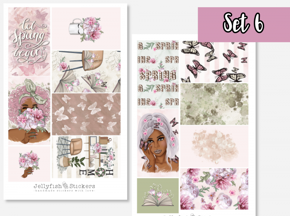 Jellyfish Stickers - Girls Spring Planner Kit Sticker Set