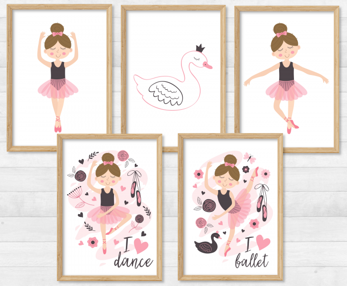 Mädchen Ballerina Poster - DIN A5, A4