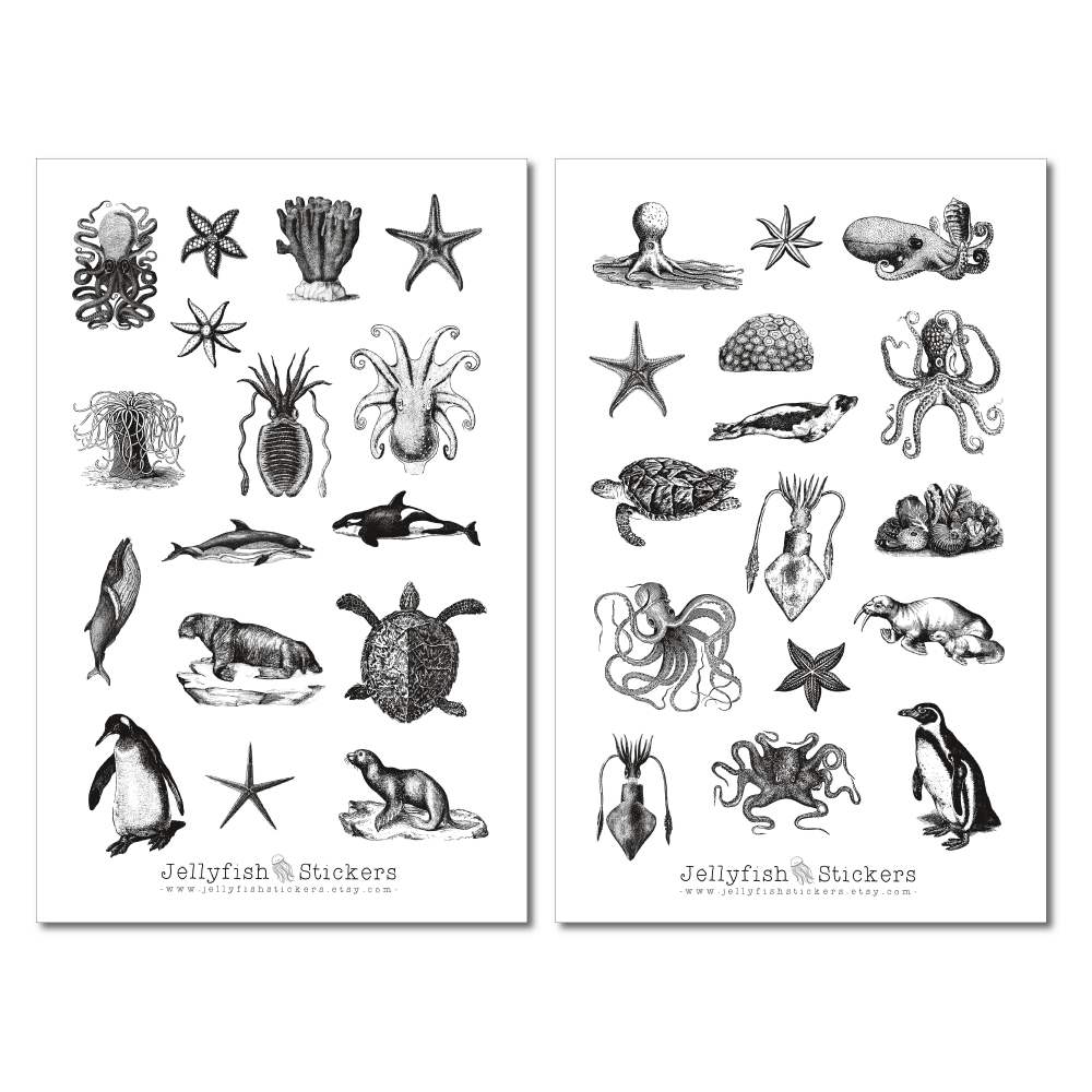 Vintage Sea Sticker Set