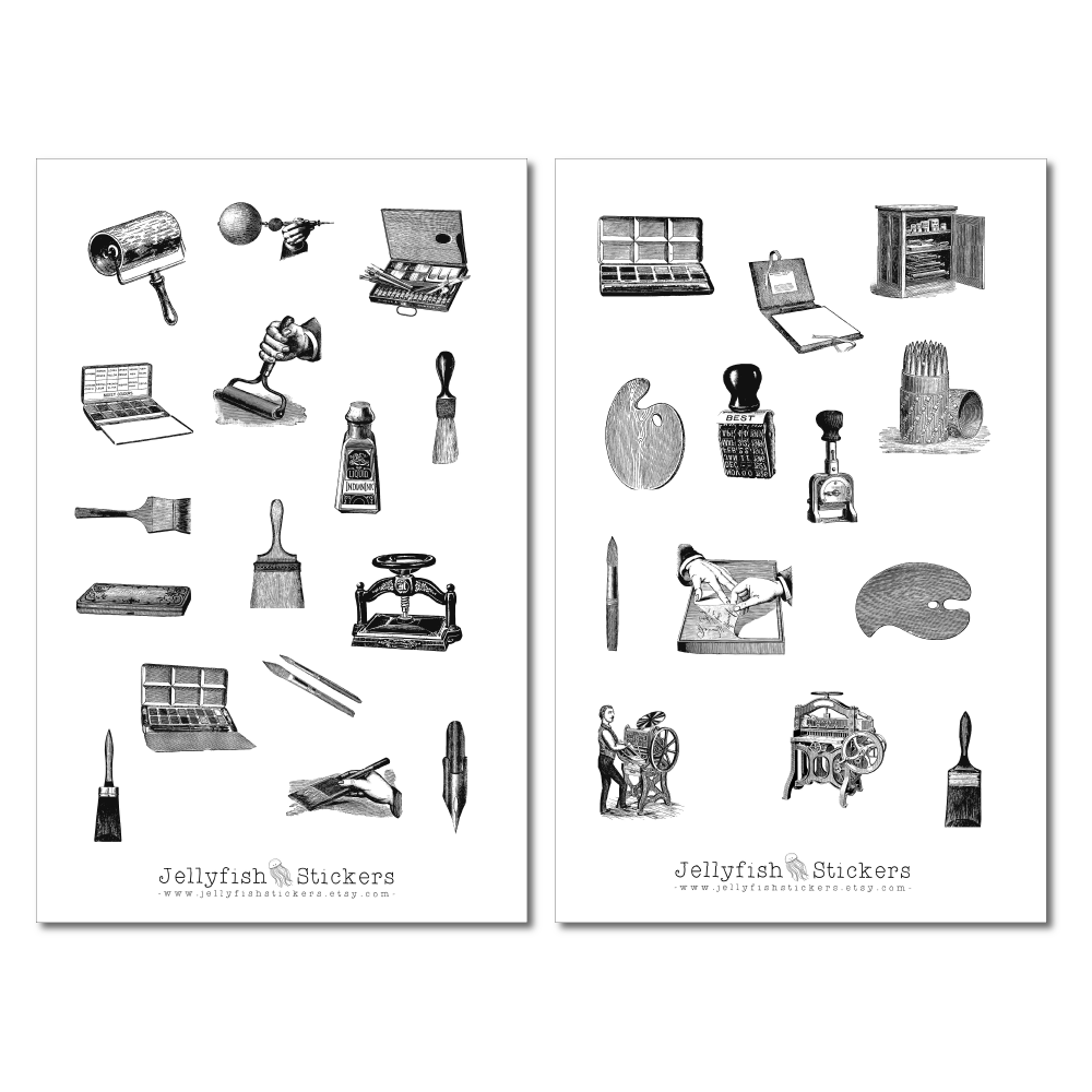 Vintage Objects Sticker Set