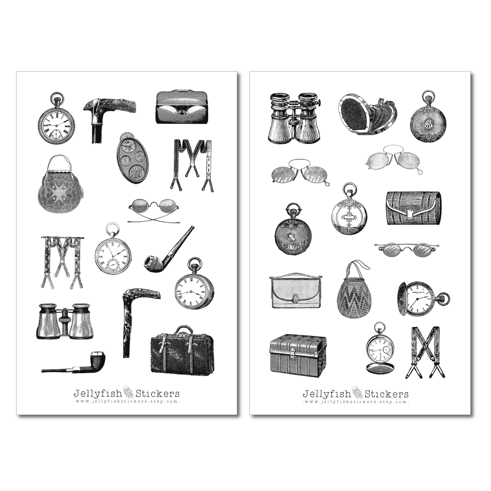 Vintage Accessories Sticker Set