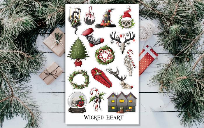 Gruselige Weihnachten Stickerbogen