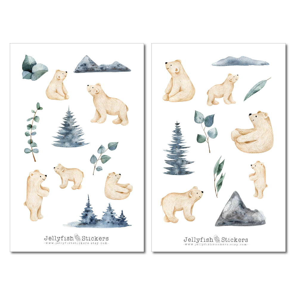 Polar Bear Sticker Set