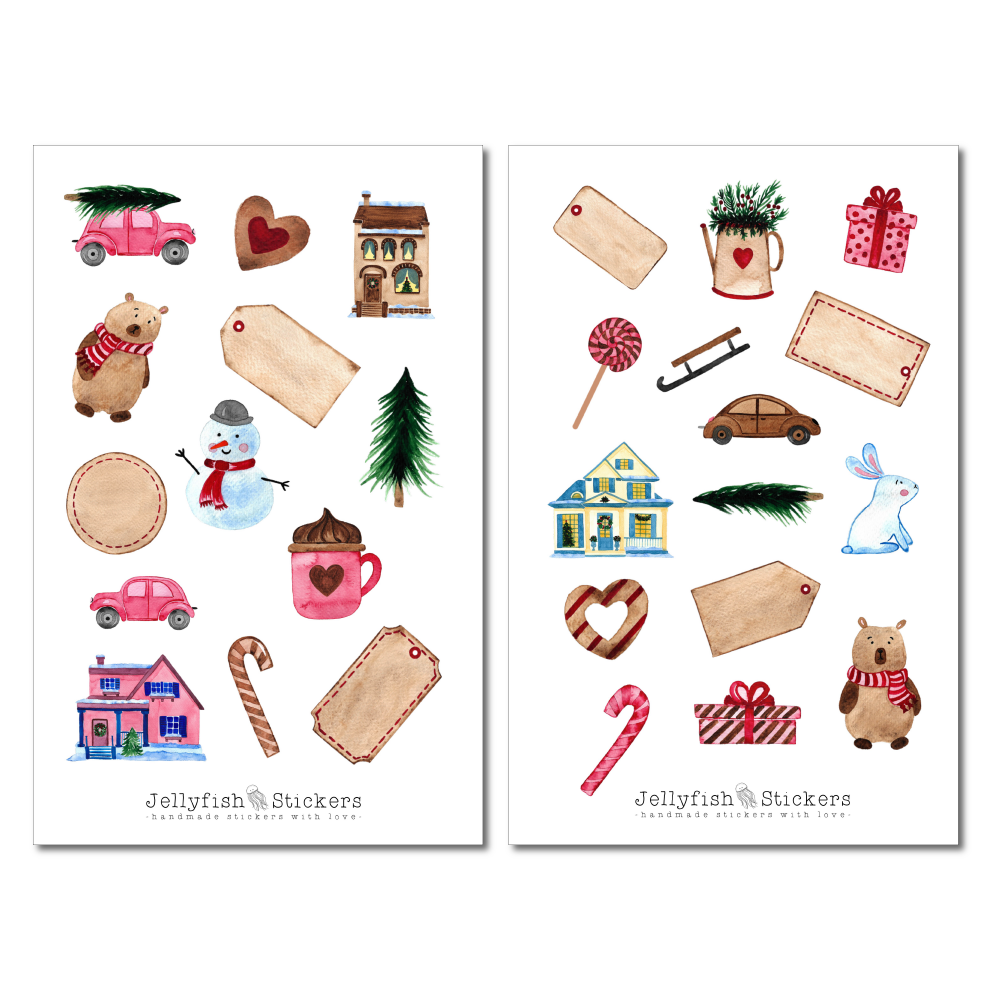 Weihnachten Geschenke Sticker Set