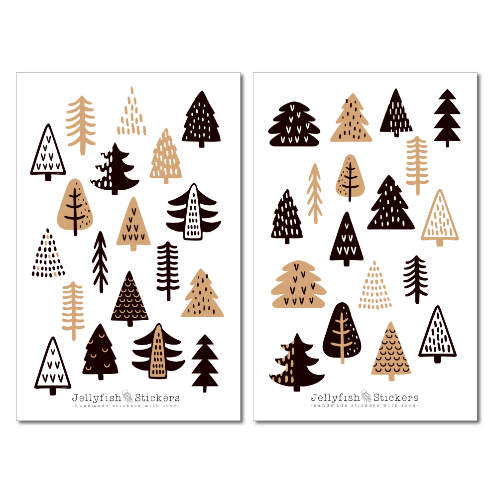 Christmas Trees and Animals Sticker Set