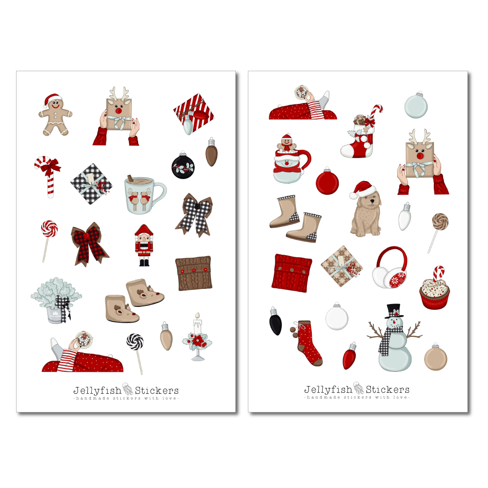 Mädchen Weihnachten Sticker Set