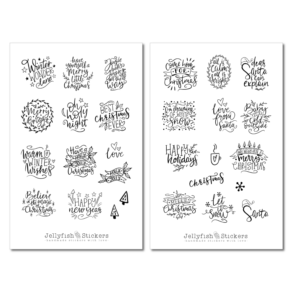 Christmas Sayings Sticker Set