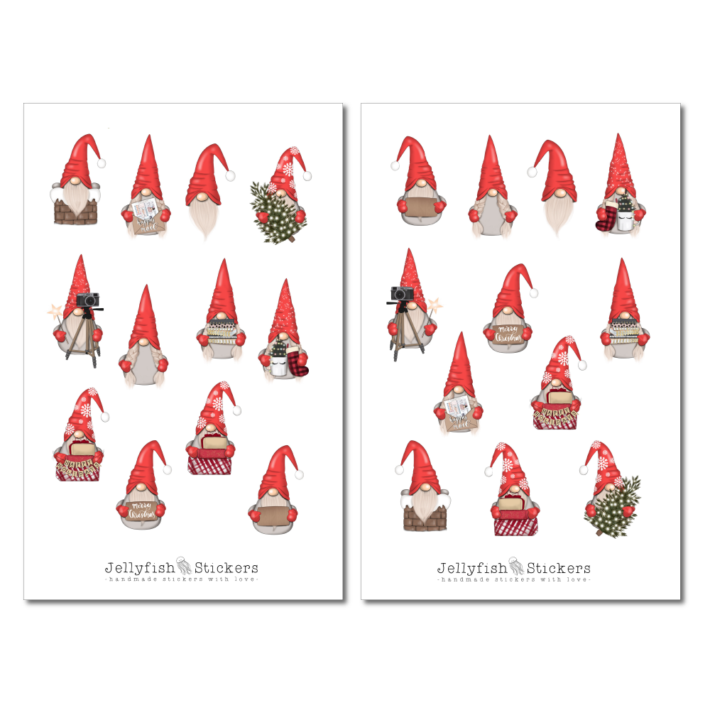 Gnome Weihnachten Sticker Set