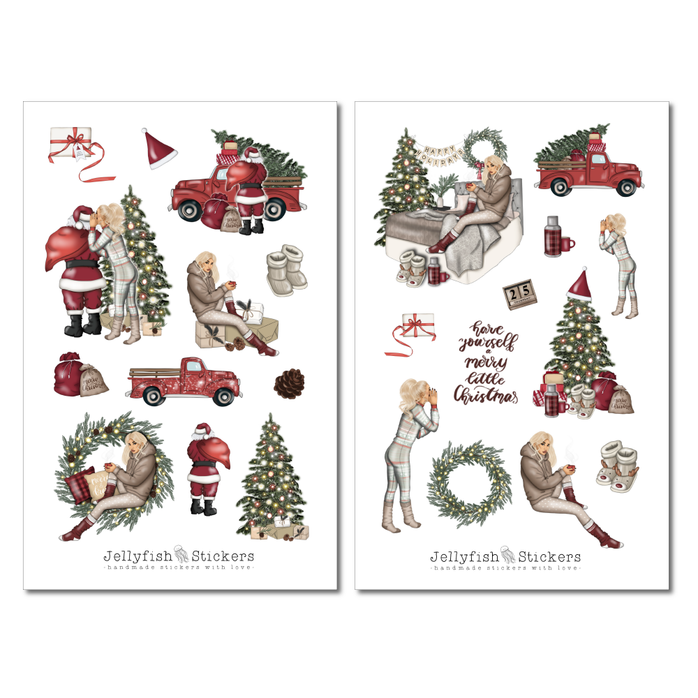 Mädchen Weihnachten Sticker Set