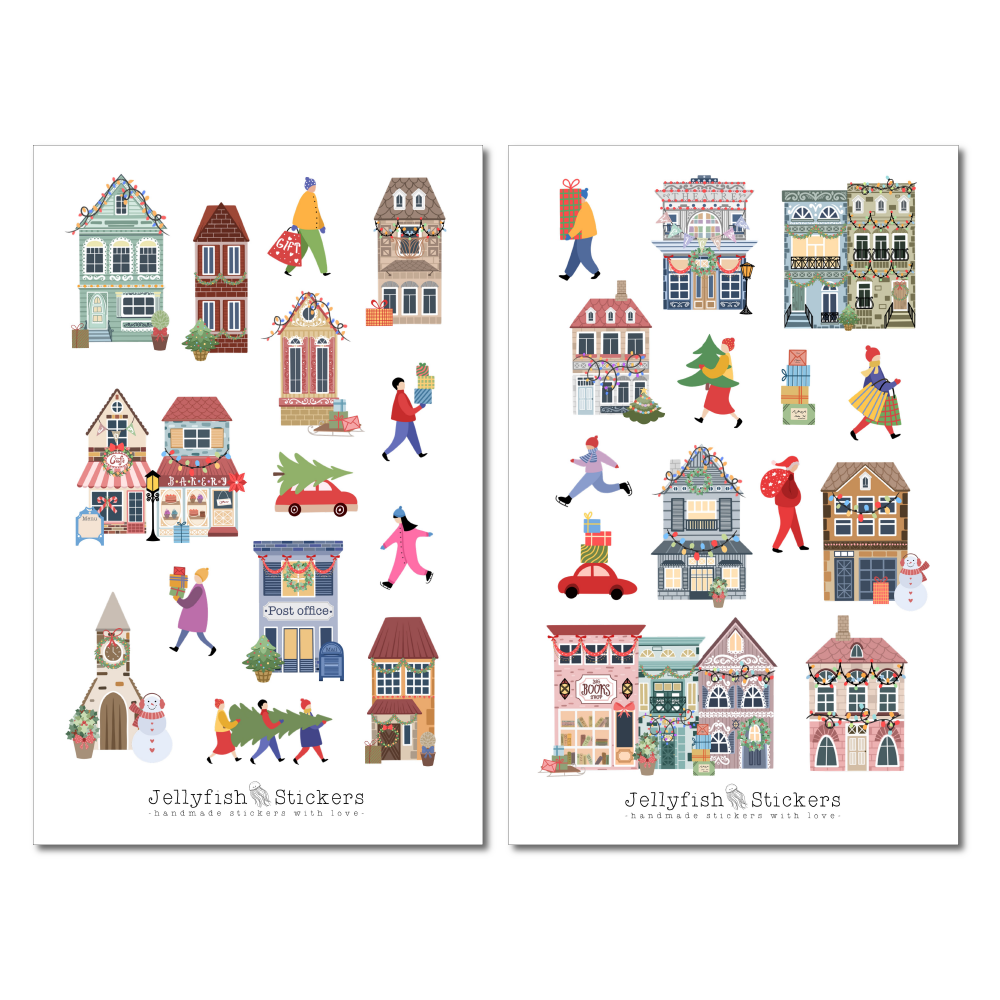 Christmas City Sticker Set