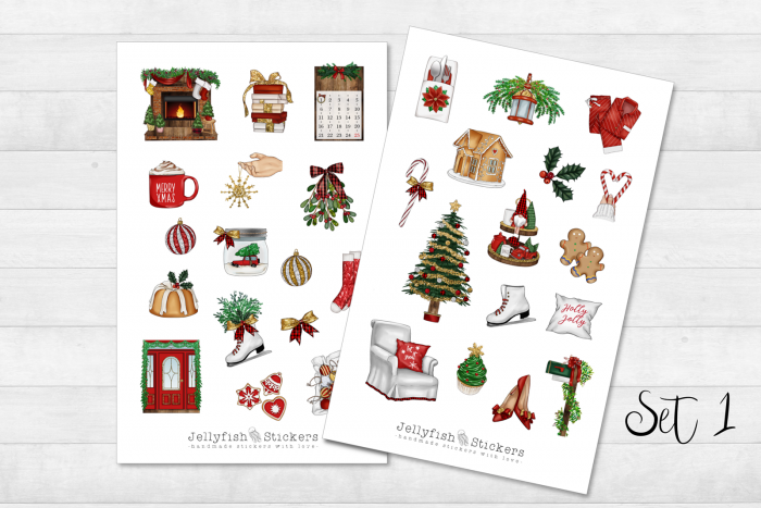 Mädchen Weihnachten Sticker Set