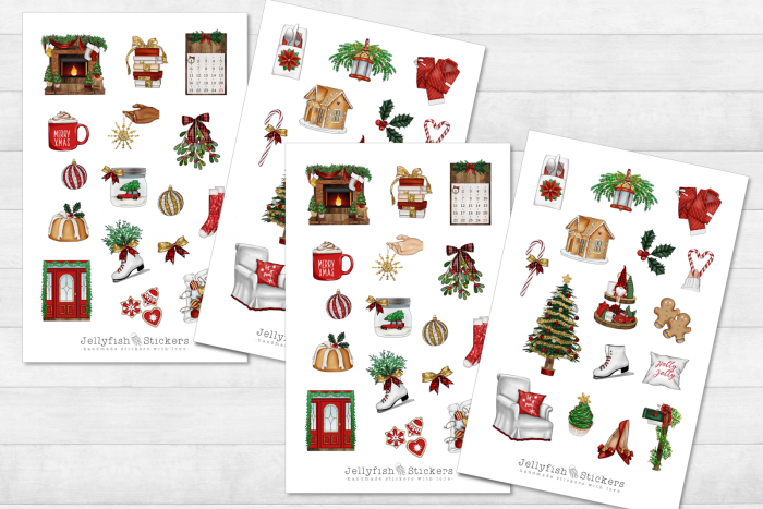 Mädchen Weihnachten Sticker Set