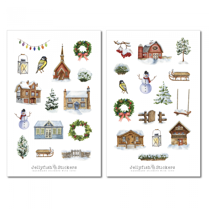 Winter Village Sticker Set