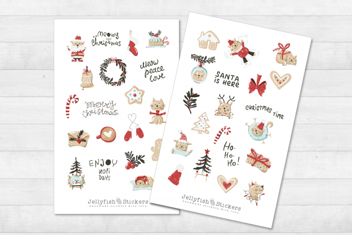 Chrismas Cats Sticker Set