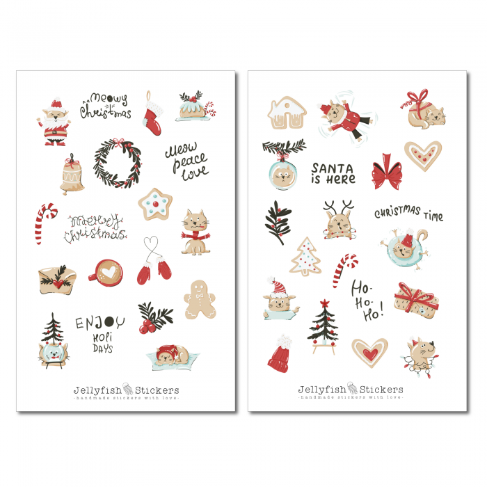 Chrismas Cats Sticker Set