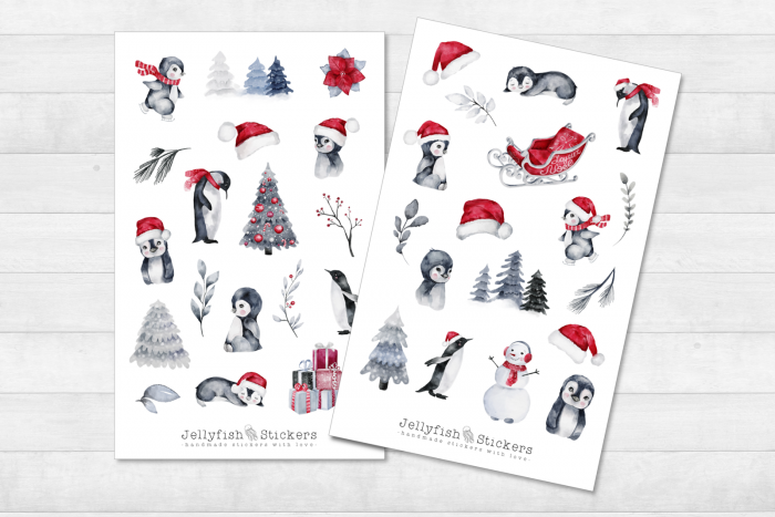 Christmas Penguin Sticker Set