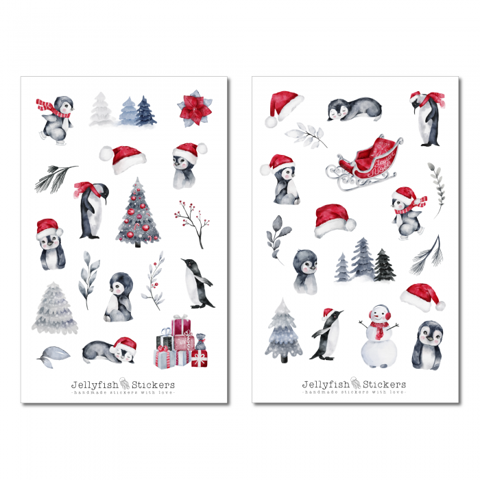 Christmas Penguin Sticker Set