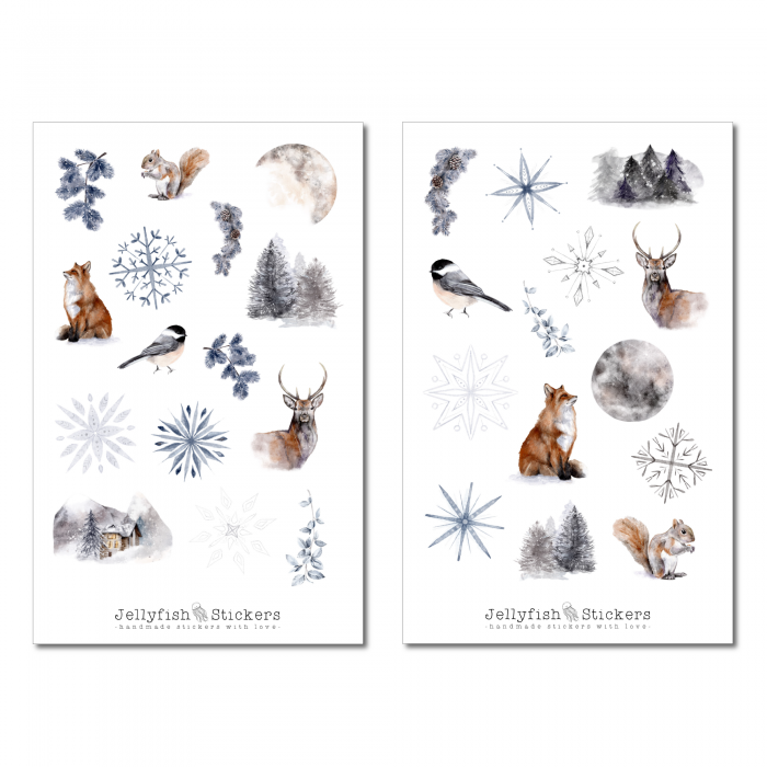 Winter Tiere Sticker Set