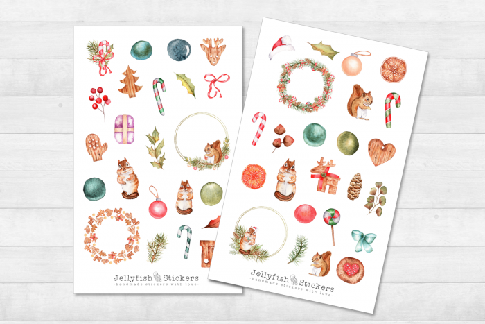 Christmas Squirrel Sticker Set