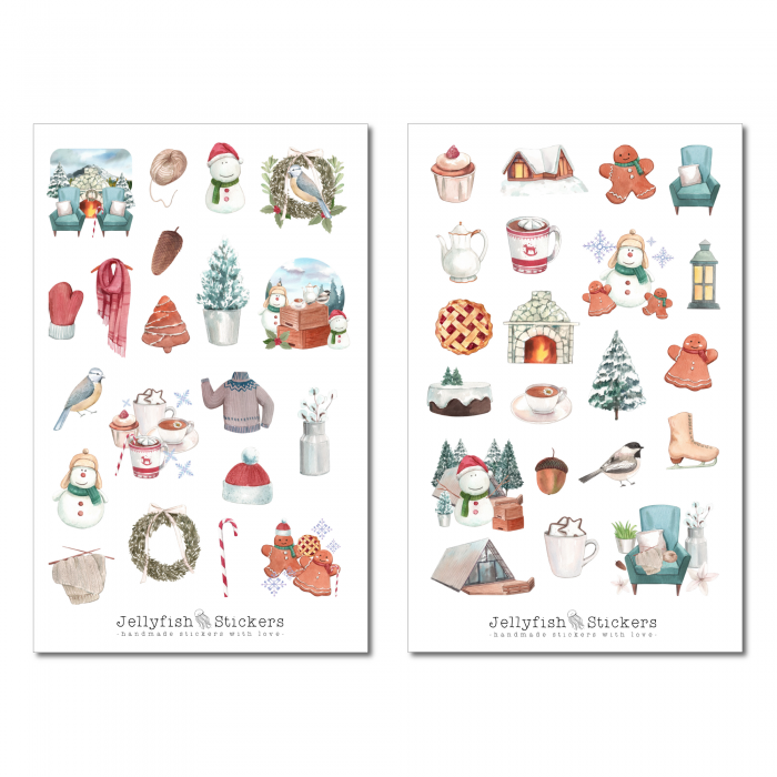 Winter Snowman Sticker Set