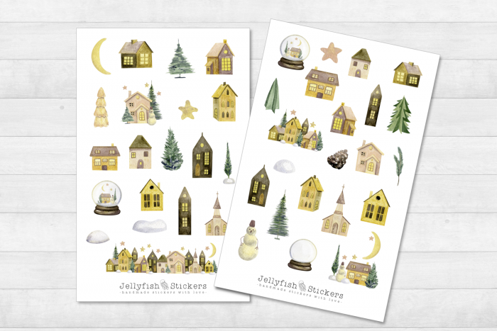 Winter Houses Sticker Set