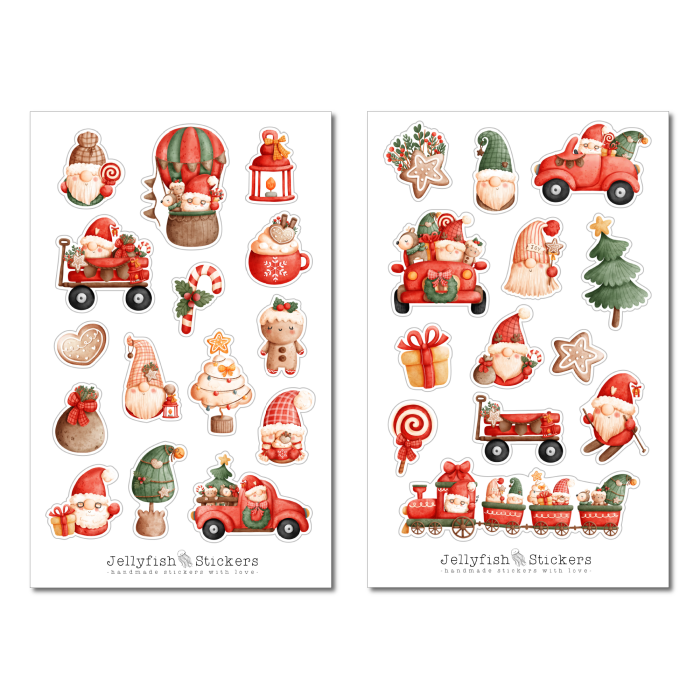 Weihnachten Gnome Sticker Set