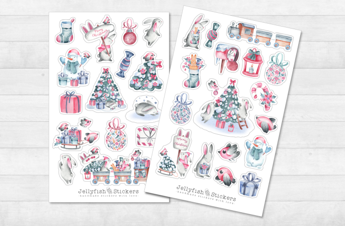 Weihnachten Tiere Sticker Set