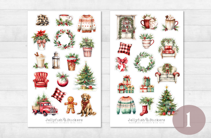 Gemütliche Weihnachten Sticker Set