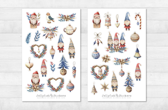 Gnome Weihnachten Sticker Set