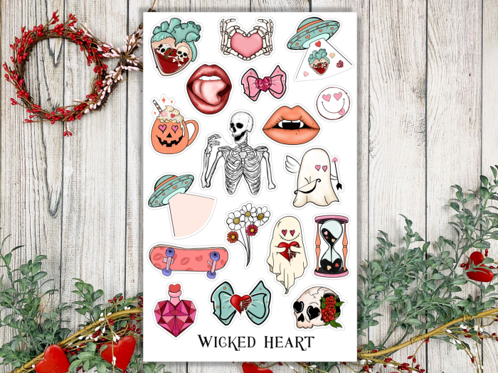 Valentinstag Stickerbogen